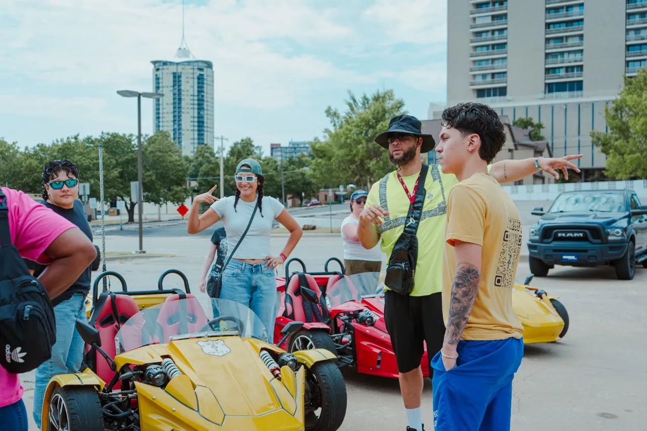 T-Town tour on yellow trike